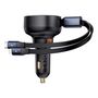 Baseus Enjoyment USB-A car charger with USB-C / Lightning 60W cable - black, Baseus 6932172641634 6932172641634
