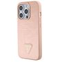 Guess Croco Triangle Metal Logo case for iPhone 15 Pro - pink, Guess 3666339152284 3666339152284