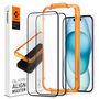 Spigen ALM Glass FC tempered glass for iPhone 15 - black 2 pcs., Spigen 8809896752275 8809896752275