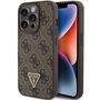 Guess GUHCP15LP4TDPW iPhone 15 Pro 6.1&quot; brown/brown hardcase Leather 4G Triangle Strass, Guess 3666339146405 3666339146405