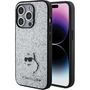 Karl Lagerfeld Fixed Glitter Choupette Logo Metal Pin Case for iPhone 15 Pro Max - Silver, Karl Lagerfeld 3666339165307 3666339165307