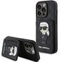 Karl Lagerfeld Saffiano Cardslots and Stand Monogram Ikonik Patch case for iPhone 15 Pro Max - black, Karl Lagerfeld 3666339169503 3666339169503