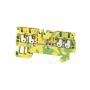 PE terminal, PUSH IN, 1.5 mm², 500 V, Number of connections: 4, Number of levels: 1, Green/yellow, orange Weidmuller 1552660000