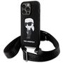 Karl Lagerfeld KLHCP15XSCBSKNK iPhone 15 Pro Max 6.7&quot; hardcase black/black Crossbody Silicone Ikonik, Karl Lagerfeld 3666339167462 3666339167462