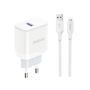 Dudao A20EU USB-A 18W network charger - white + USB-A - Lightning cable, Dudao 6976625331994 6976625331994