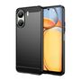 Carbon Case for Xiaomi Redmi 13c Flexible Silicone Carbon Cover - Black, Hurtel 9145576283783