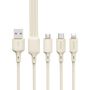 Dudao L7SE 3in1 USB-A - 2x USB-C / Lightning 66W Cable 1.2m - beige, Dudao 6976625331055 6976625331055