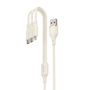 Dudao L7SE 3in1 USB-A - 2x USB-C / Lightning 66W Cable 1.2m - beige, Dudao 6976625331055