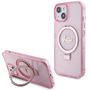 Guess Ring Stand Script Glitter MagSafe case for iPhone 15 Plus / 14 Plus - pink, Guess 3666339156473 3666339156473