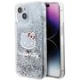 Hello Kitty Liquid Glitter Charms Kitty Head case for iPhone 15 - silver, Hello Kitty 3666339186203