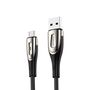 Joyroom Sharp Series S-M411 USB-A / micro USB 3A 1.2m Cable with Charging Indicator - Black, Joyroom 6956116798895 6956116798895
