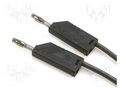 Test lead; 60VDC; 30VAC; 16A; with 4mm axial socket; Len: 1m; black HIRSCHMANN T&M MLNSIL100/1SW