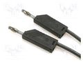 Test lead; 60VDC; 30VAC; 16A; with 4mm axial socket; Len: 2m; black HIRSCHMANN T&M MLNSIL200/1SW