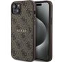 Guess 4G Collection Leather Metal Logo MagSafe Case for iPhone 15 Plus / 14 Plus - Brown, Guess 3666339226473 3666339226473