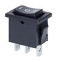 ROCKER SWITCH, SPDT, 15A, 125VAC, PANEL R1966HBLKBLKBF.