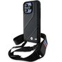 BMW M Edition Carbon Stripe &amp; Strap case for iPhone 15 Pro - black, BMW 3666339235437