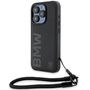 BMW Signature Leather Wordmark Cord case for iPhone 15 Pro - black, BMW 3666339232672