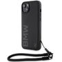 BMW Signature Leather Wordmark Cord case for iPhone 15 Plus / 14 Plus - black, BMW 3666339232665