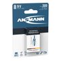 Akumuliatorius 6HR61 (E-Block, R22, 6R61, 6F22) 8.4V 300mAh Ni-Mh ANSMANN 1604/300/ANS 4013674354535