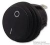 SWITCH, SPST, 20A, 125V, BLACK, I/0 R13-112A8-02-BB-2A