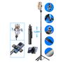 Selfie stick WC12YDS 1.3m aluminum alloy telescopic tripod with dual lamp and phone holder - black, Hurtel 5907769360633 5907769360633