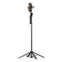 Selfie stick WH181D-Y1S 1.75m aluminum alloy telescopic tripod with dual lamp and phone holder - black, Wozinsky 5907769360657 5907769360657