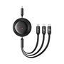 Baseus Free2Draw CB000084 retractable USB-C - Lightning / USB-C / micro USB cable 100W 1.1m - black, Baseus P10368700111-04