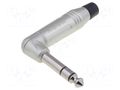 Connector: Jack 6,3mm; plug; male; stereo; ways: 3; angled 90°; grey AMPHENOL ACPS-RN