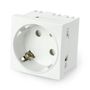 Wall socket 250V single 45x45mm 16A Schuko - white + adapter IMP-15902
