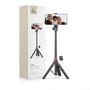 Tech-Protect L03S Bluetooth selfie stick with remote control, tripod up to 148cm and head 180 - black, Tech-Protect 5906203699797 5906203699797