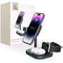 Tech-Protect QI15W-A27 3-in-1 Inductive Charger with MagSafe Stand for Smartphone / Apple Watch / AirPods - Black, Tech-Protect 5906203699896