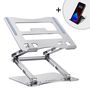 Laptop stand Wozinsky WRS-CPY75DSS aluminum + Free! smartphone stand - silver, Wozinsky 5907769364631 5907769364631