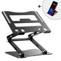 Laptop stand Wozinsky WRS-CPY75DSB aluminum + Free! smartphone stand - black, Wozinsky 5907769364624 5907769364624
