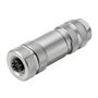Round plug (field customisable), Female socket, straight, Screw connection, M12, 0.14 mm², 0.75 mm², 6 - 8 mm, Number of poles: 4, Shield connection: Weidmuller 8426220000 04032248036516