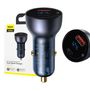 Baseus Particular Digital Display car charger with display, USB + USB-C, QC3.0+PD, 5A, 65W (gray), Baseus CCKX-C0G