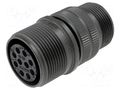 Connector: circular; plug; for cable; PIN: 10; female; soldering AMPHENOL DS3101A18-1S