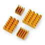 Set of heat sinks for Raspberry Pi - with heat transfer tape - gold - 4pcs. DNG-18747
