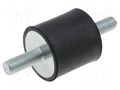 Vibration damper; M8; Ø: 30mm; rubber; L: 30mm; Thread len: 20mm ELESA+GANTER DVA1-30-30-M8