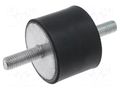 Vibration damper; M8; Ø: 40mm; rubber; L: 30mm; Thread len: 23mm ELESA+GANTER DVA1-40-30-M8