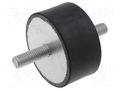 Vibration damper; M10; Ø: 60mm; rubber; L: 30mm; Thread len: 28mm ELESA+GANTER DVA1-60-30-M10