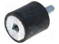 Vibration damper; M4; Ø: 15mm; rubber; L: 15mm; Thread len: 10mm ELESA+GANTER DVA2-15-15-M4