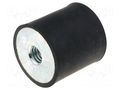 Vibration damper; M10; Ø: 50mm; rubber; L: 30mm; H: 10mm; 884N; steel ELESA+GANTER DVA3-50-30-M10-40