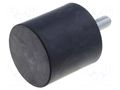Vibroisolation foot; Ø: 40mm; H: 40mm; Shore hardness: 55±5; 1820N ELESA+GANTER DVA4-40-40-M8