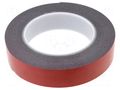 Tape: fixing; W: 25mm; L: 5m; Thk: 1.2mm; double-sided; acrylic; black AFTC AFTC-6411-25MM-5M