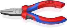 KNIPEX 20 02 140 Flat Nose Pliers with multi-component grips black atramentized 140 mm 20 02 140 4003773043386