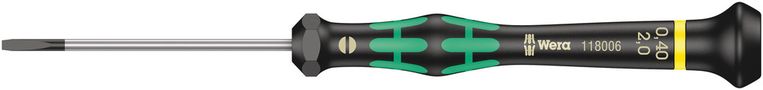 2035 Screwdriver for slotted screws for electronic applications, 0.40x2.0x60, Wera 05118006001