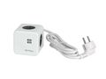 Adapter CUBE 4 socket 2xUSB 1,5m Schuko AURA line 205772 5905378205772