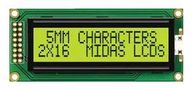 DISPLAY, ALPHANUMERIC, 16X2, YELLOW/GRN MC21605B6WK-SPTLY-V2