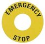 NAMEPLATE, E-STOP, ROUND, 60MM, YELLOW CCTTBES
