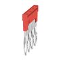 Cross-connector (terminal), Plugged, Number of poles: 4, Pitch in mm: 5.10, Insulated: Yes, 24 A, red Weidmuller 2108700000